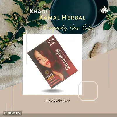 Khadi Kamal Herbal Mehndi + BH+ Burgundy Hair Color For Man and Women, 100% Natural By LAZYwindow-thumb3