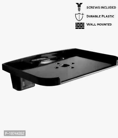 LAZYwindow Black Pvc Set Top Box Stand With 2 Remote Holder-thumb4