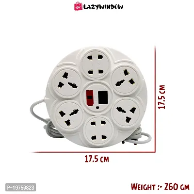 LAZYwindow Premium High Quality Extension Board Round 8+1 with 230cm Wire Length 3 pin-thumb5