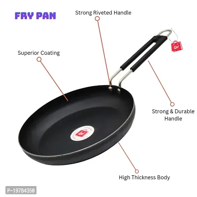 LAZYwindow Tadka Pan 100 % Pure Iron with Grip type Handle ( Induction and LPG Gas Both Suitable ) Dia 20 cm, Length 40 cm-thumb5