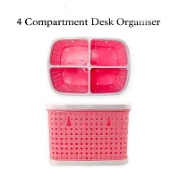 LAZYwindow Plastic Compartment Utensils Holder / Desk Organiser for Multipurpose Combo Pack (Multicolor)-thumb2