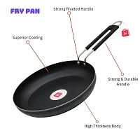 LAZYwindow Fry Pan 100 % Pure Iron with Grip type Handle ( Induction and LPG Gas Both Suitable ) Dia 20 cm + Superise Gift-thumb2