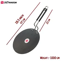 LAZYwindow Heavy Iron Tawa with Insulated Handle for Roti/Chapati/Paratha, Dia 24 cm + Superise Gift-thumb1
