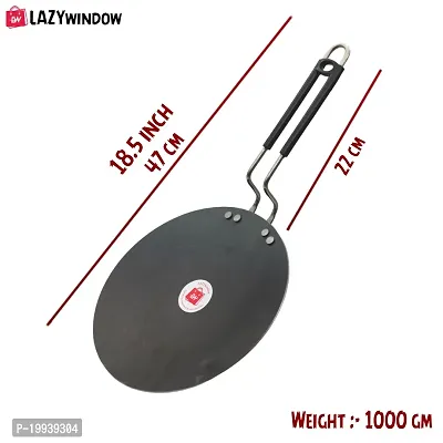 LAZYwindow Heavy Iron Tawa with Insulated Handle for Roti/Chapati/Paratha, Dia 24 cm + Superise Gift-thumb2