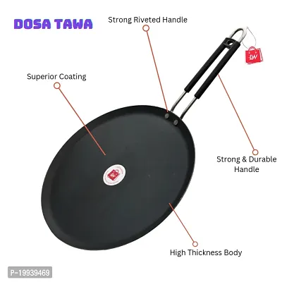 LAZYwindow Induction Base Flat Iron Tawa with insulated handle Dia 25 cm + Superise Gift-thumb3