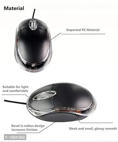 LAZYwindow Optical wired mouse plug  play wired USB optical mouse (USB 2.0, Black)-thumb2