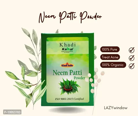 Khadi Kamal Herbal 100% Pure Natural  Organic Neem Patti Powder For Man And Women Hair Growth 100g By LAZYwindow-thumb2