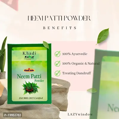Khadi Kamal Herbal 100% Pure Natural  Organic Neem Patti Powder For Man And Women Hair Growth 100g By LAZYwindow-thumb5