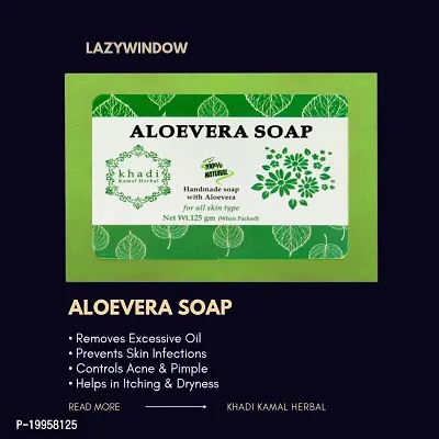 Khadi Kamal Herbal Mogra Bathing Soap + Rose Bathing Soap + Aloevera Bathing Soap For Men And Women, 100% Pure Natural by LAZYwindow-thumb2