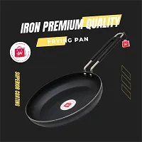 Traditional Iron Fry Pan And Tawa with Grip type Handle (Induction base) Combo Pack (Base Black)-thumb4