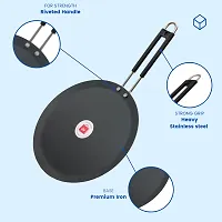 Traditional Iron Fry Pan And Tawa with Grip type Handle (Induction base) Combo Pack (Base Black)-thumb1
