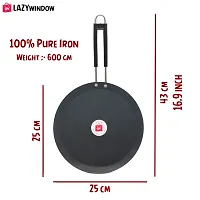 Traditional Iron Fry Pan And Tawa with Grip type Handle (Induction base) Combo Pack (Base Black)-thumb2