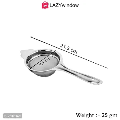 LAZYwindow Premium Quality Nonstick Souce Pan, 1.5L And Tea Strainer (Chai Chalni) Combo Pack-thumb2