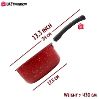 LAZYwindow Premium Quality Nonstick Souce Pan, 1.5L And Tea Strainer (Chai Chalni) Combo Pack-thumb2