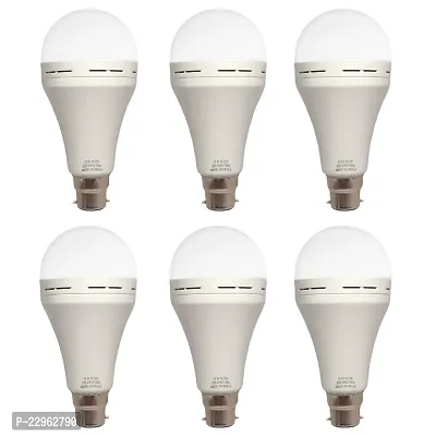 LAZYwindow 12 watt Rechargeable Emergency Inverter LED Bulb Pack of 6