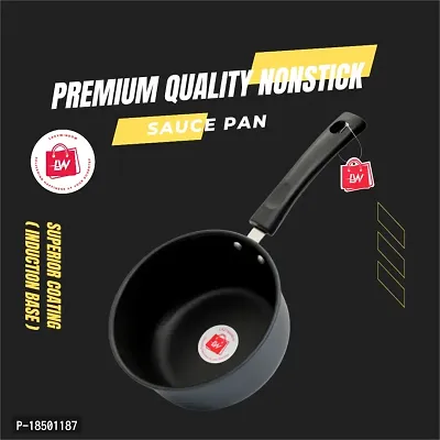 Premium Quality Nonstick Souce Pan, 16 cm, 1.5L Black-thumb3