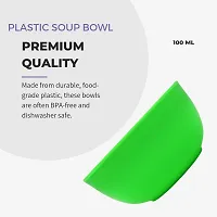 Green Plastic Round Shape Soup Bowls Pack of 12 with 12 spoons-thumb2