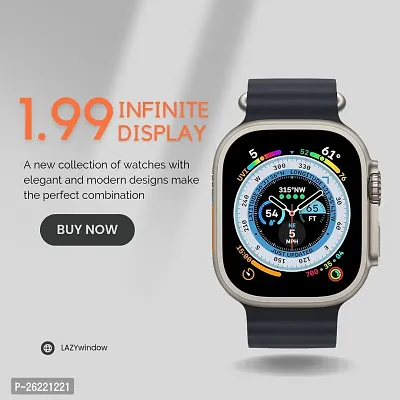 LAZYwindow Premium Quality Smart Watch T800 Ultra 1.99 Infinite Display (Black Strap)-thumb2