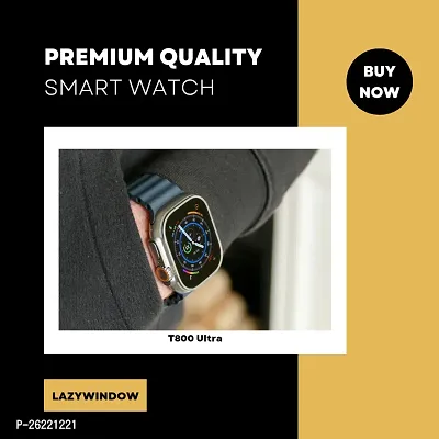 LAZYwindow Premium Quality Smart Watch T800 Ultra 1.99 Infinite Display (Black Strap)-thumb5