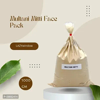 LAZYwindow 100% Pure Natural  Organic Multani Mitti Face Pack For Men And Women 1000gm (Poly)-thumb4