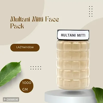 LAZYwindow 100% Pure Natural  Organic Multani Mitti Face Pack For Men And Women 1000gm-thumb2