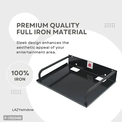 LAZYwindow Premium Iron Set Top Box / Wall Mount Router Stand 23 x 17 (Black).-thumb2