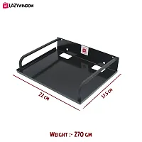 LAZYwindow Premium Iron Set Top Box / Wall Mount Router Stand 23 x 17 (Black).-thumb2