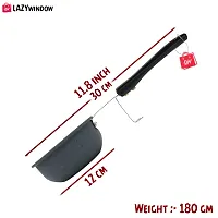 LAZYwindow Premium Quality Nonstick Cookware Combo - Tadka Pan (11cm Dia) +  Kadhai (26cm Dia). Black-thumb2