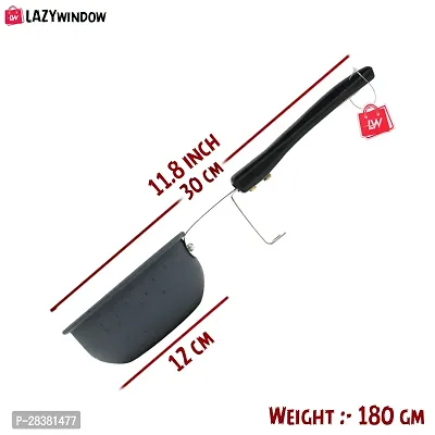 LAZYwindow Premium Quality Nonstick Cookware Combo - Tadka Pan (11cm Dia) +  Kadhai (26cm Dia). Black-thumb3
