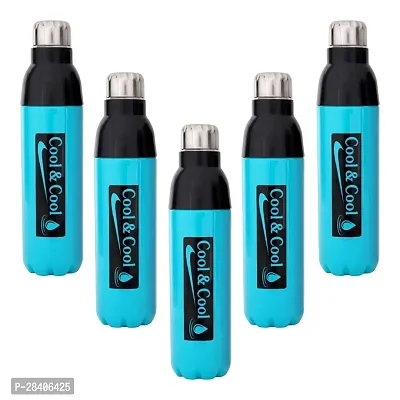 Stylish Plastic Insulated Water Bottle 1000 ml Pack of 5-thumb0