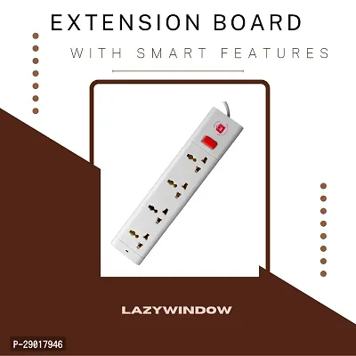 LAZYwindow Premium Extension Board 4+1 Push Switch with 230cm Wire Length 3 Pin-thumb2