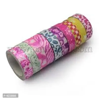 Colourful Decorative Adhesive Glitter Tape Rolls, Length 3m Each, Set of 12(Colours and Designs May Vary)
