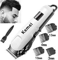 Kemei KM809A HAIR TRIMMER Trimmer 240 min Runtime 4 Length Settings  (White)-thumb4