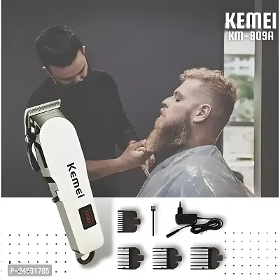 Kemei KM-809A Professional Design Perfect Shaver Hair Clipper and Trimm Trimmer 80 min Runtime 4 Length Settings  (Multicolor)-thumb0