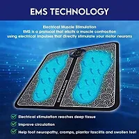 Foot Massager - Sellastic Wireless Electric Ems Massage Mat. Rechargeable,Portable And Foldable Design. 8 Modes,19 Intensity Levels For Ultimate Pain Relief Foot Massager (New-2023)-thumb3