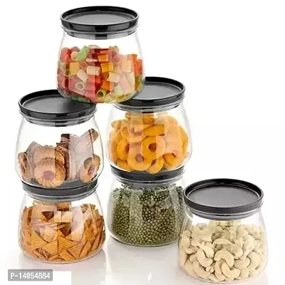 Womans 1st Choice Airtight Transparent Jar, Matuki Shape Air Tight Kitchen Storage Container / BPA-Free / Stackable / Modular/ Matka Shape / Grocery Containers / Storage Jar / Masala Box / Freezer St-thumb0