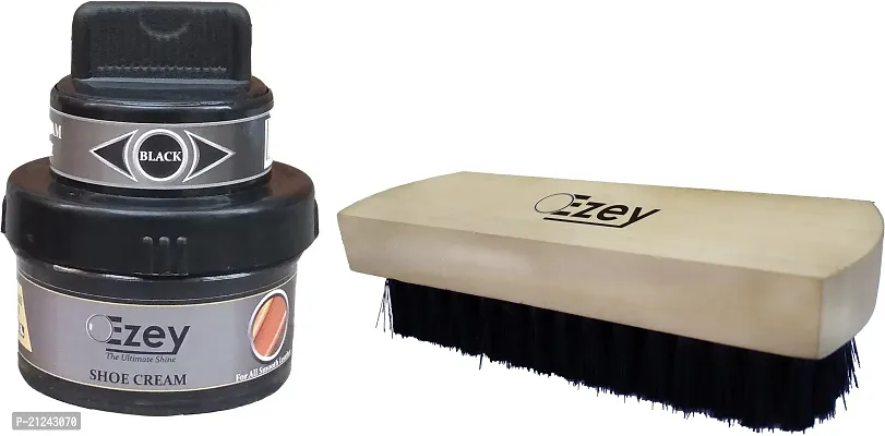 Shoe Cream (Black)+Shoe Brush Patent Leather, Leather, Synthetic Leather Shoe Cream (Black)