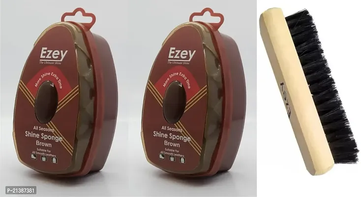 Best Quality Ezey Shine Sponge (Brown)-Pack Of 2 Pcs - Shoe Brush Shiner (12 Ml, Brown)