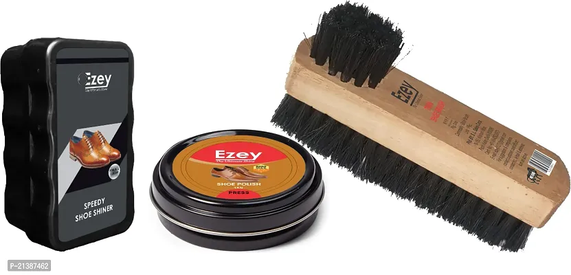 Best Quality Ezey Wax Shoe Polish (Tan)- Speedy Shoe Shiner-Twin Shoe Brush Shoe Care Kit (120 Ml, Natural, Tan)