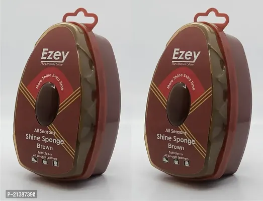 Best Quality Ezey Shine Sponge (Brown)-Pack Of 2 Pcs Shiner (12 Ml, Brown)