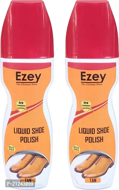 Liquid Shoe Polish (Set Of 2 Pcs) Tan Synthetic Leather, Leather, Patent Leather Shoe Liquid Polish (Tan)