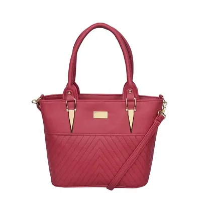 Stylish Solid Leatherette Satchel Handbags For Women