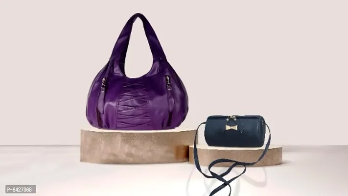 Women Purple , Grey Handbag