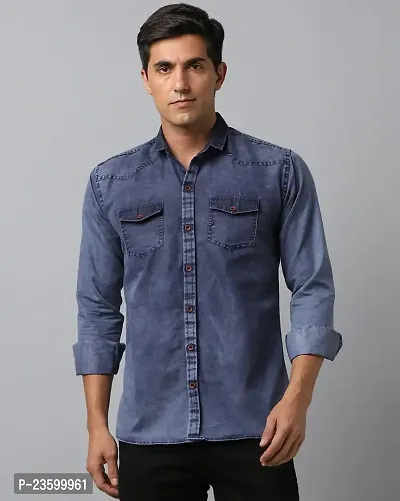 Stylish Regular Fit  Denim  Long Sleeves Casual Shirt for Men