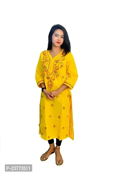 KASHIFA COLLECTION LUCKNOW'S CHIKANKARI COTTON KURTI FOR WOMEN'S