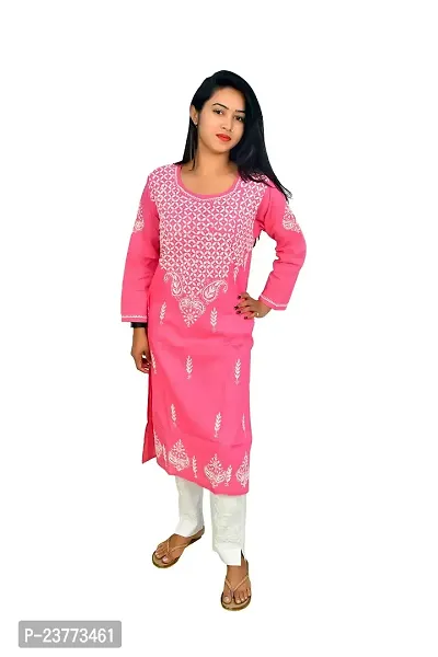 KASHIFA Collection Women's Cotton Lucknow Chikankari Kurta-thumb0