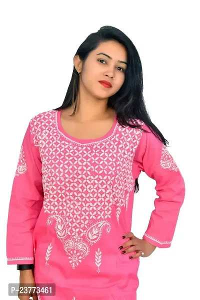 KASHIFA Collection Women's Cotton Lucknow Chikankari Kurta-thumb4