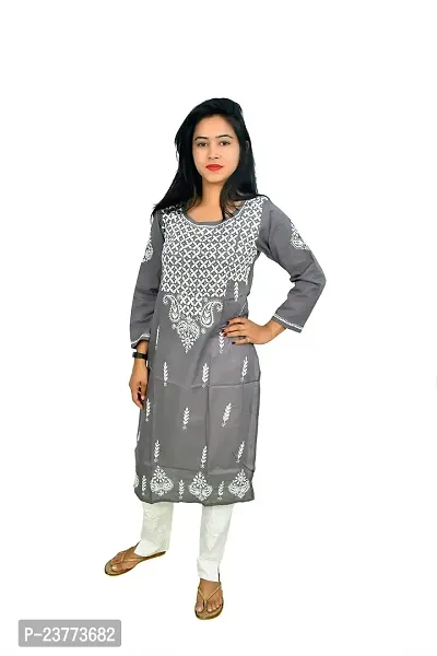 KASHIFA Collection Women's Cotton Lucknow Chikankari Kurta