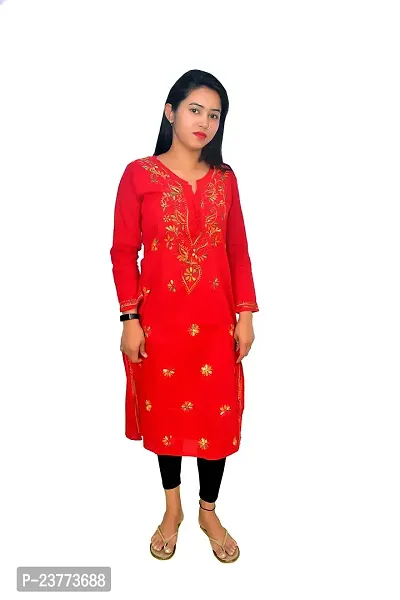 KASHIFA COLLECTION LUCKNOW'S CHIKANKARI COTTON KURTI FOR WOMEN'S