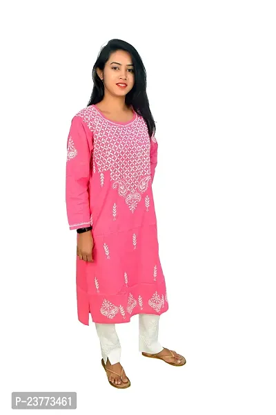 KASHIFA Collection Women's Cotton Lucknow Chikankari Kurta-thumb3